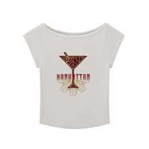 Vintage Manhattan Cocktail Boat Neck T-shirt