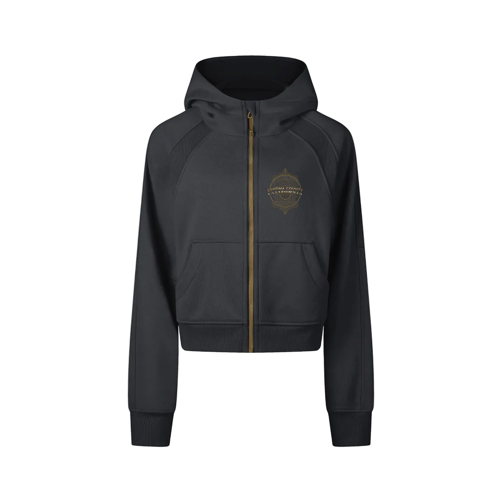 Sonoma County Wine Country Original Cropped Zip-Through Hoodie