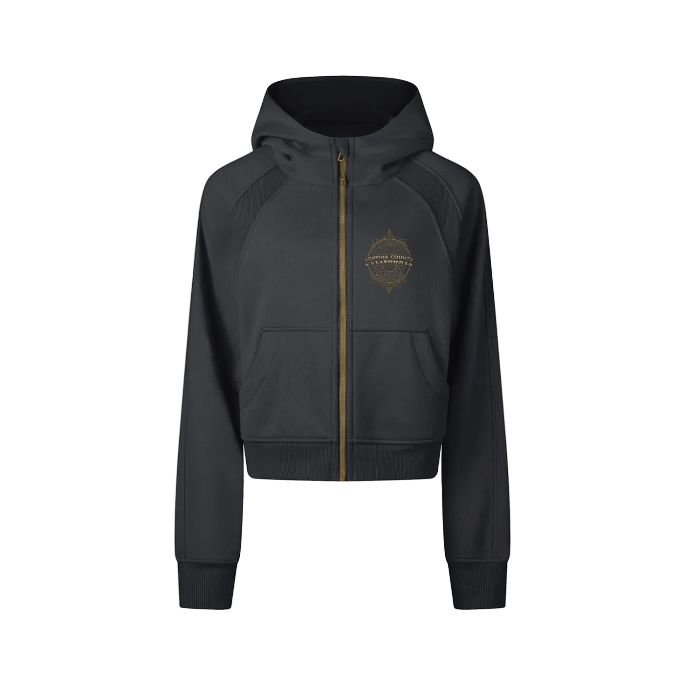 Sonoma County Wine Country Original Cropped Zip-Through Hoodie