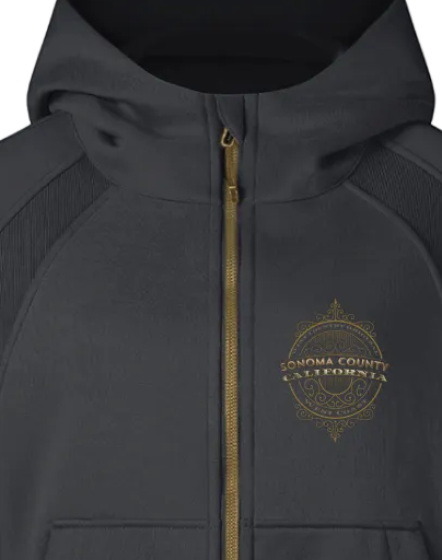 Sonoma County Wine Country Original Cropped Zip-Through Hoodie