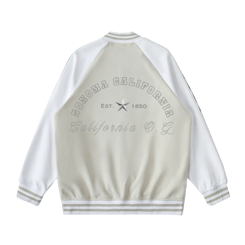 Sonoma California O.G. Collegiate Two Tone Raglan Sleeve Varsity Jacket