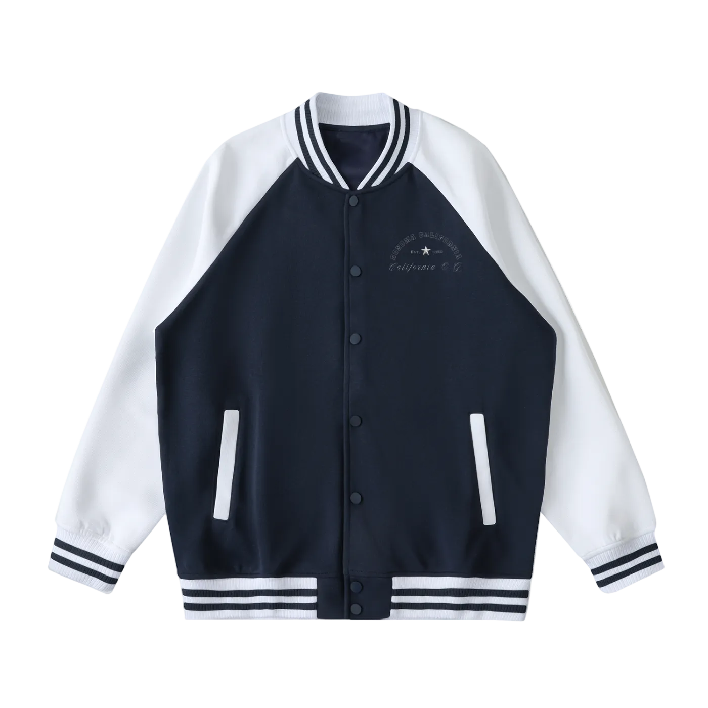Sonoma California O.G. Collegiate Two Tone Raglan Sleeve Varsity Jacket
