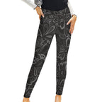 Gray Paisley Women's High-Waist Leggings