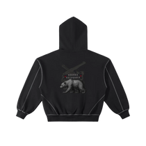 California Bear Contrast-Stitched Men's Zip Hoodie