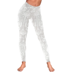Pearl White Damask Women's Low Rise Leggings