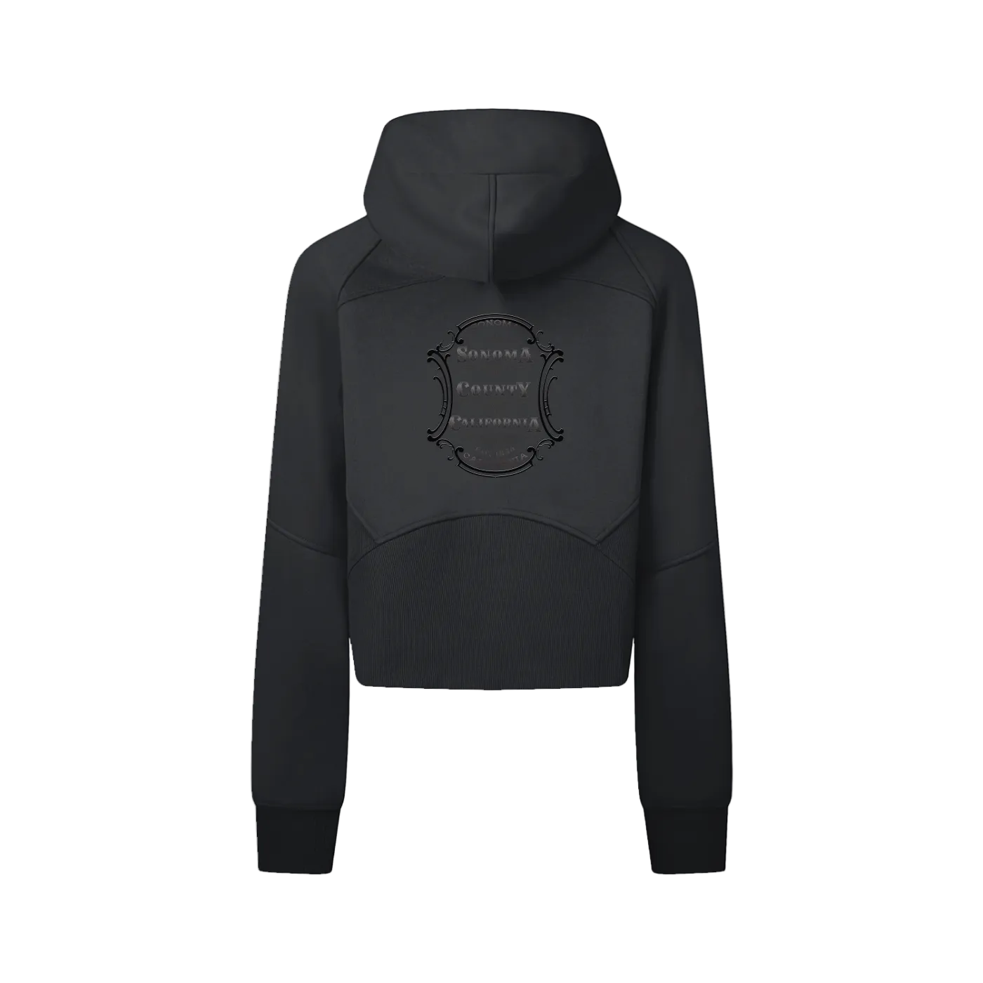 Sonoma County Monochrome Emblem Cropped Zip-Through Hoodie Secondary image