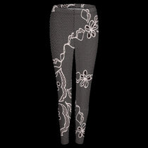 Contrast Lace Print Women's High-Waist Legging