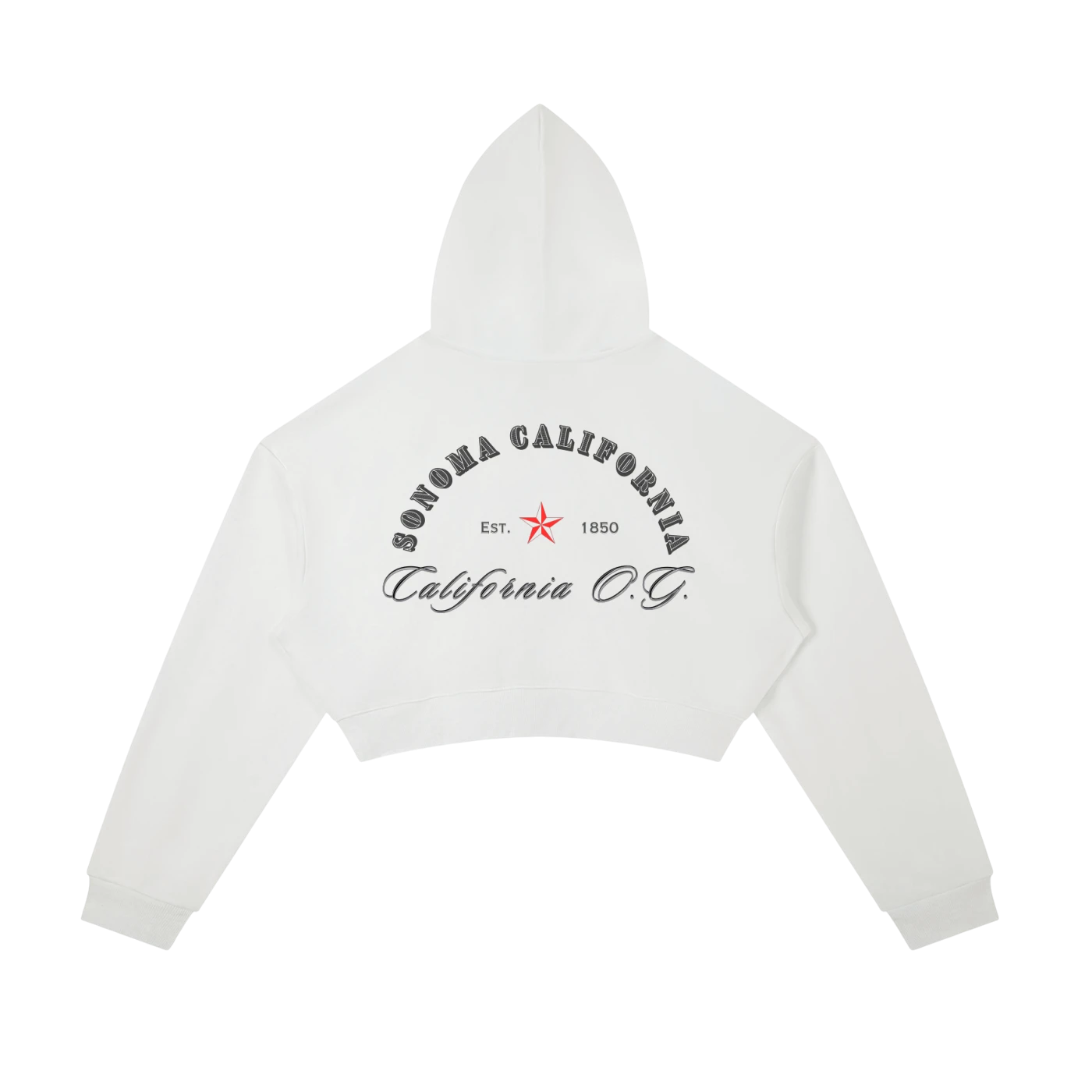 California O.G.  Women's  Cropped Zip-Up Hoodie