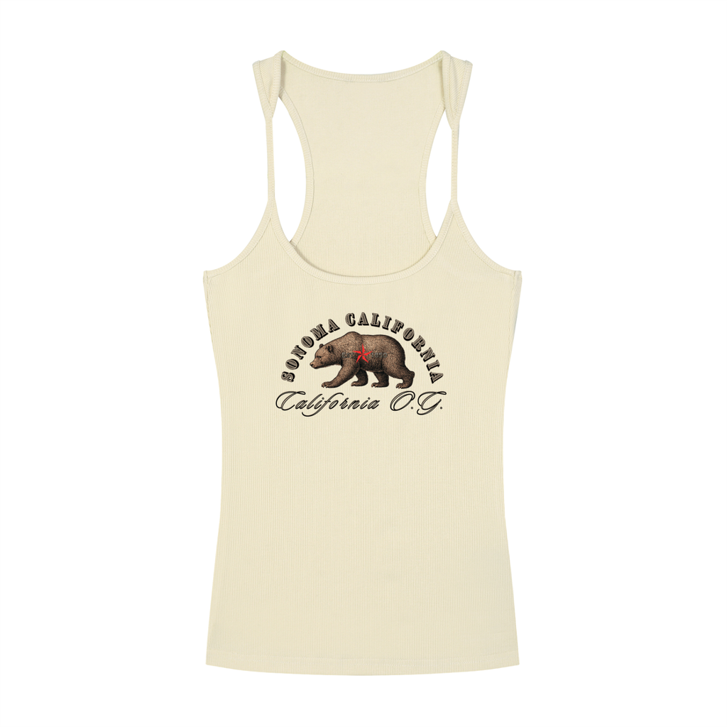 California O.G. Bear  Ribbed Racerback Tank Top