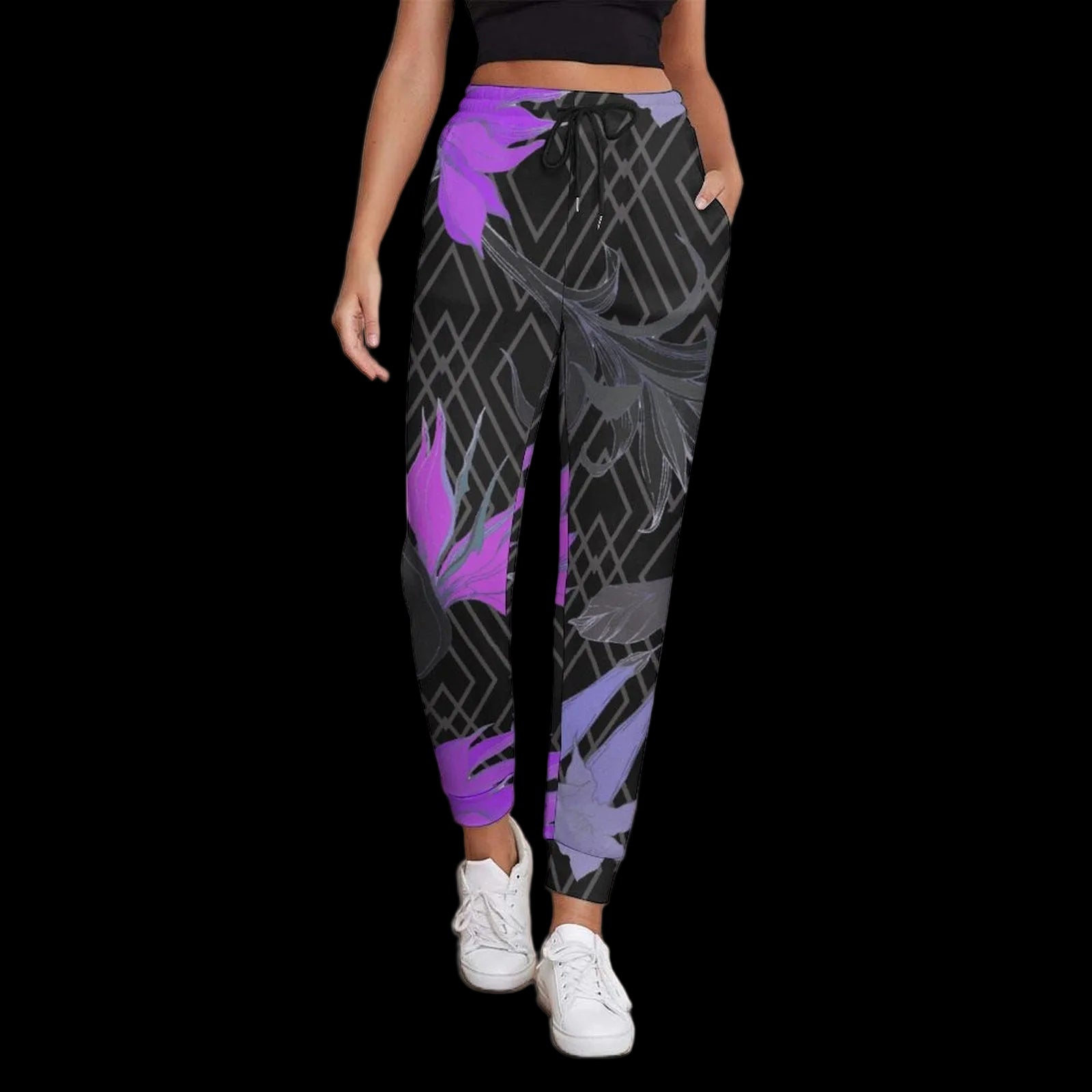 Purple Tropical Geometric Women's Sweatpants Secondary image