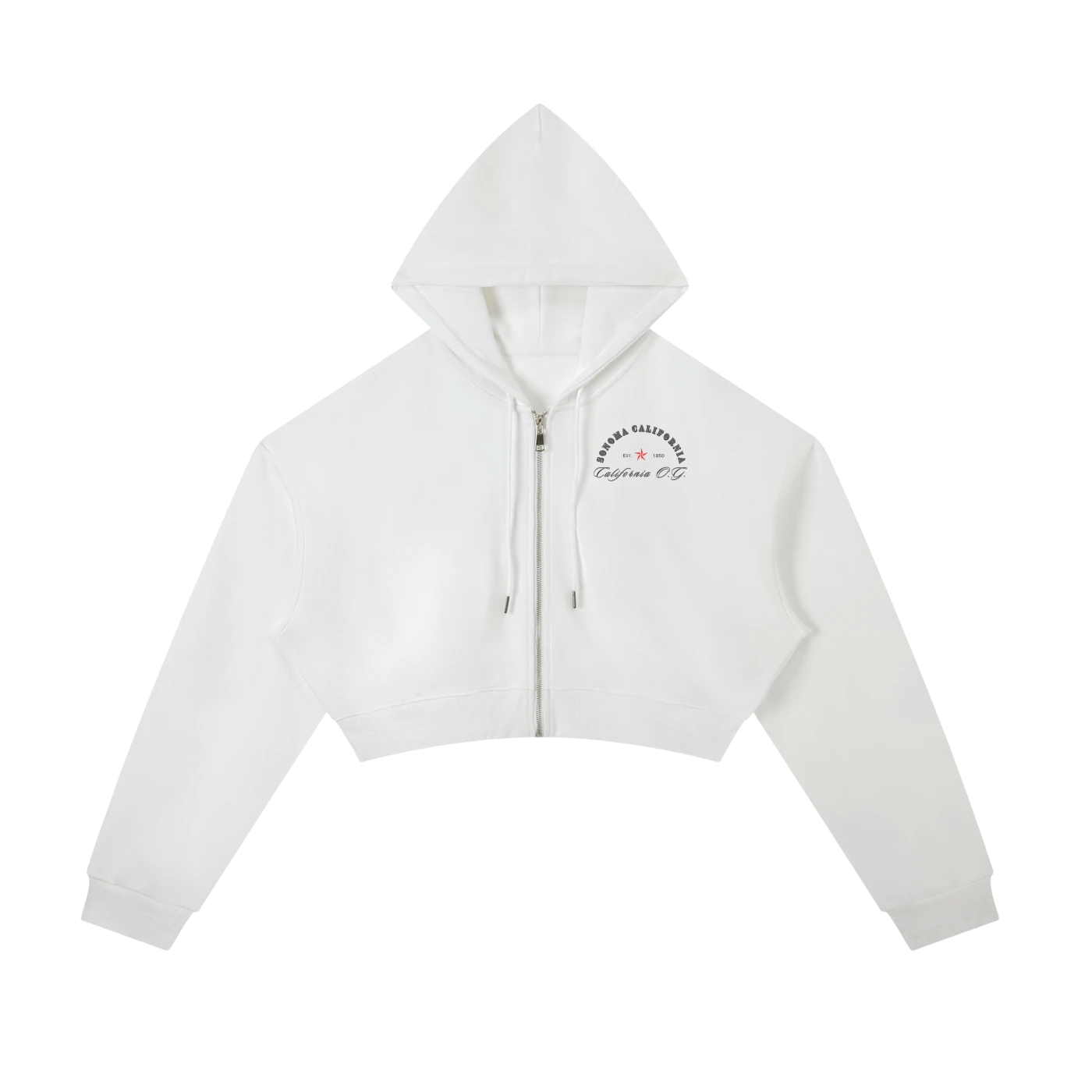 California O.G.  Women's  Cropped Zip-Up Hoodie Secondary image