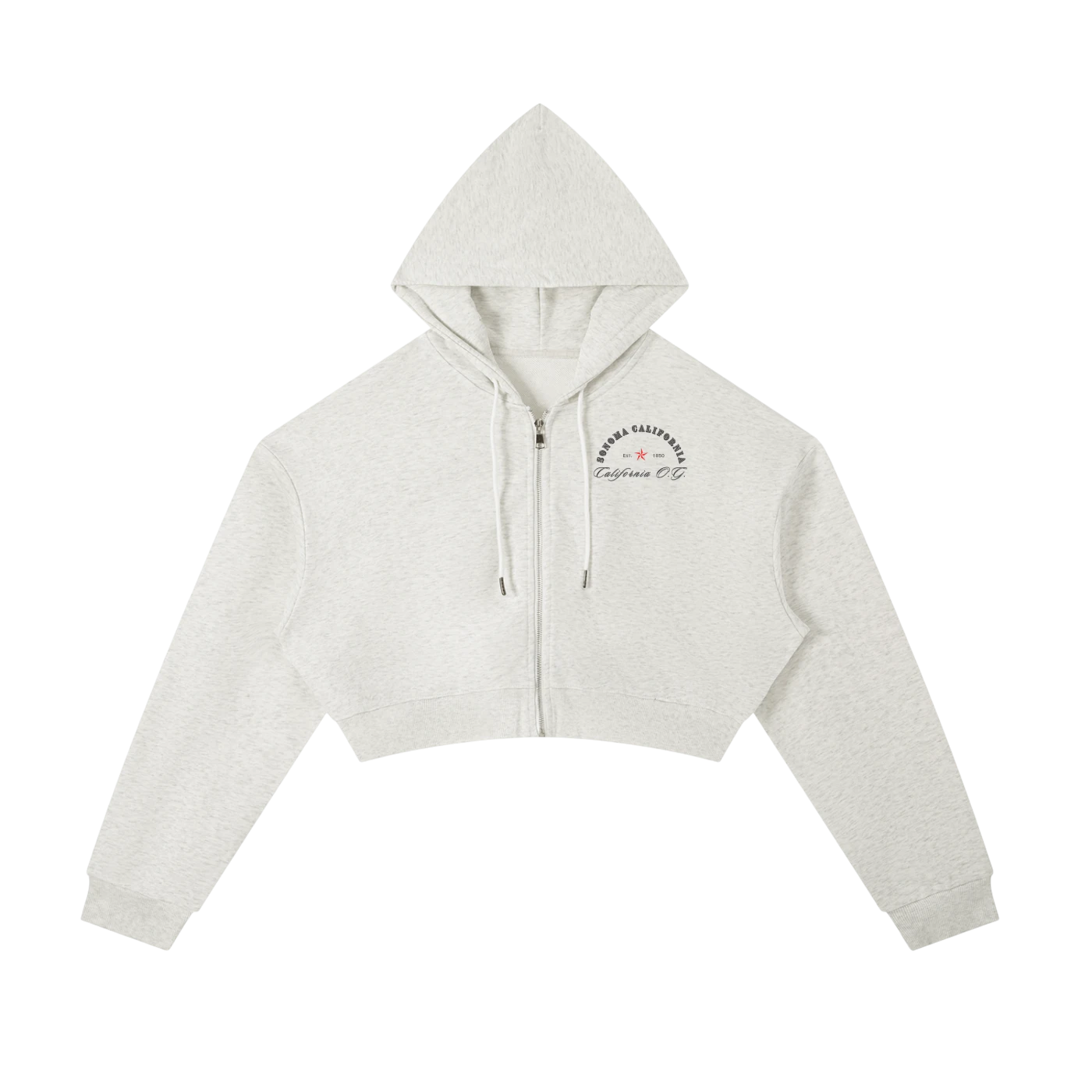 California O.G.  Women's  Cropped Zip-Up Hoodie