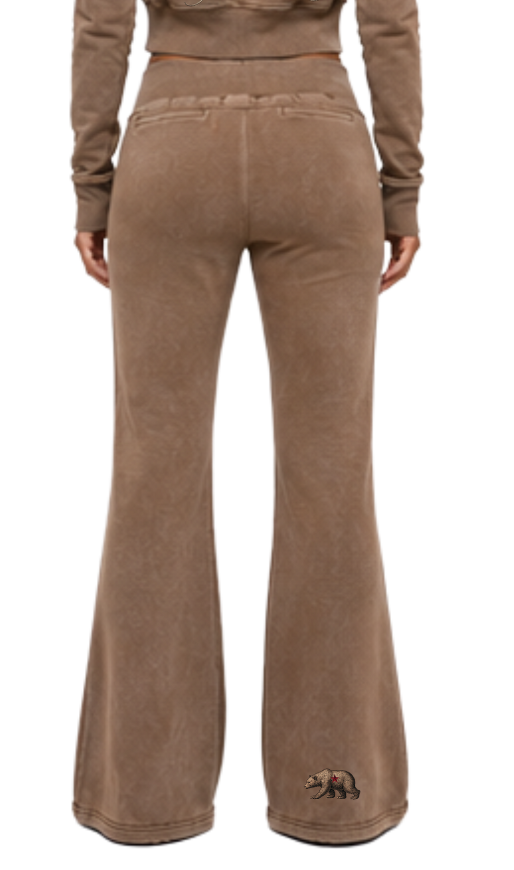 Cali Bear Revolt Vintage Washed Flared Fleece Pants