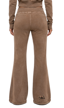 Cali Bear Revolt Vintage Washed Flared Fleece Pants