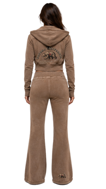 Cali Bear Revolt Vintage Washed Flared Fleece Pants
