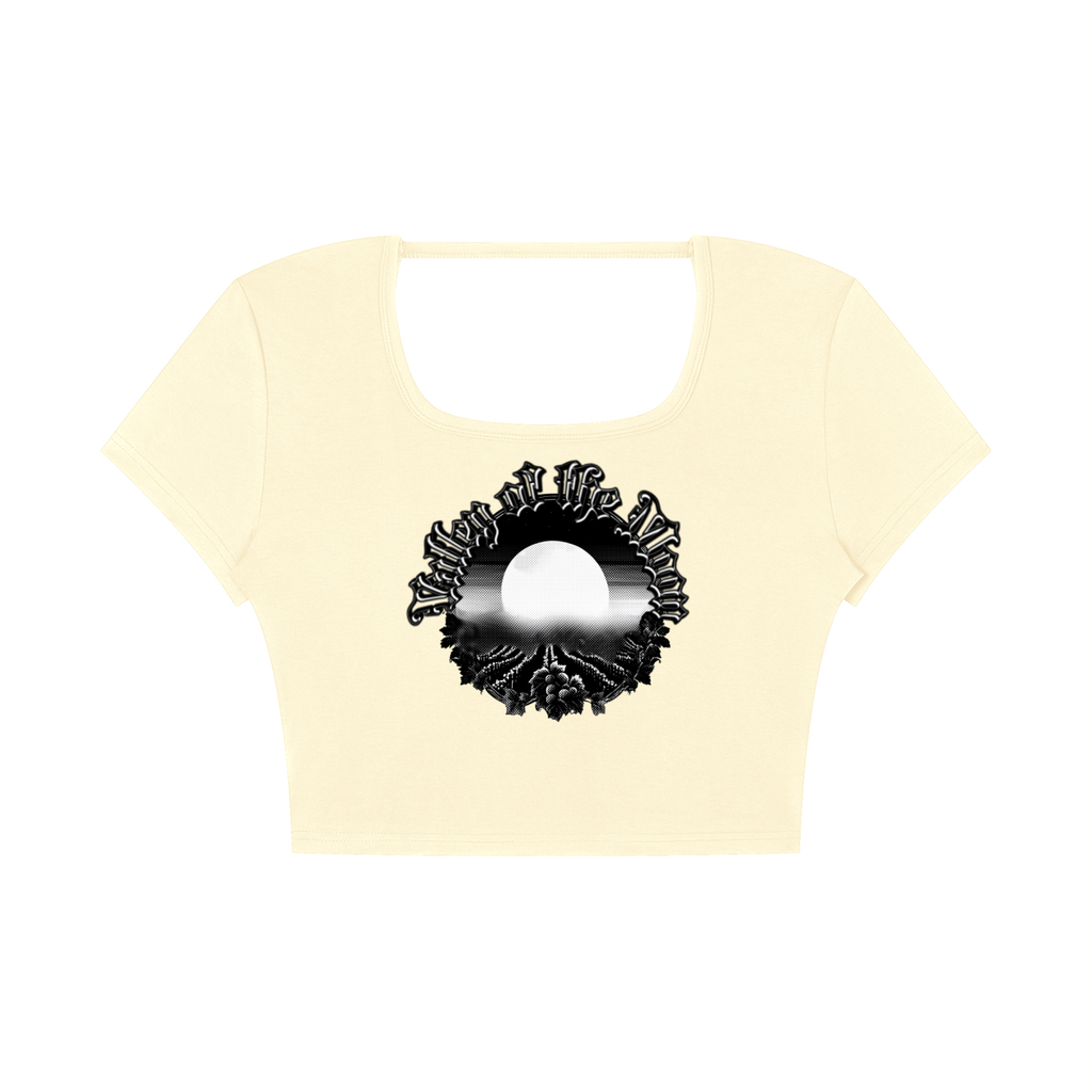 Valley of the Moon Gothic Graffitti Women's Square Neck Crop T-Shirt