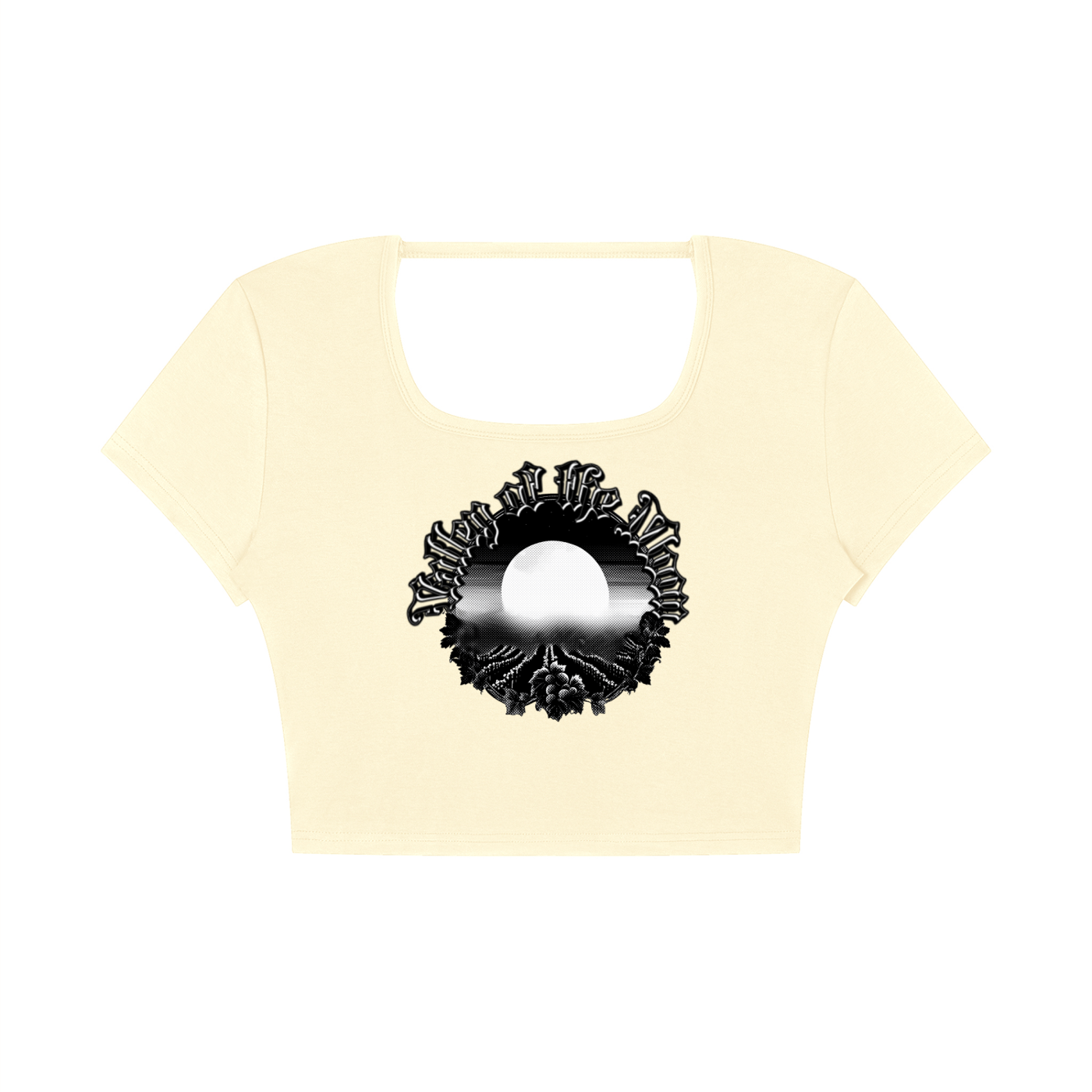 Valley of the Moon Gothic Graffitti Women's Square Neck Crop T-Shirt