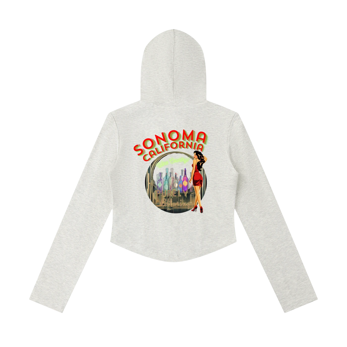 Sonoma Classic Pinup Women's Cropped Full Zip Hoodie