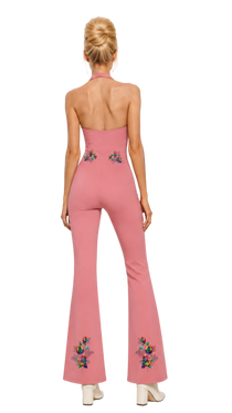 Grafitti Rose Women’s Halter Flared Jumpsuit