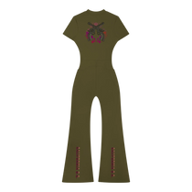 Vintage Outlaw Flared Quarter-Zip Jumpsuit