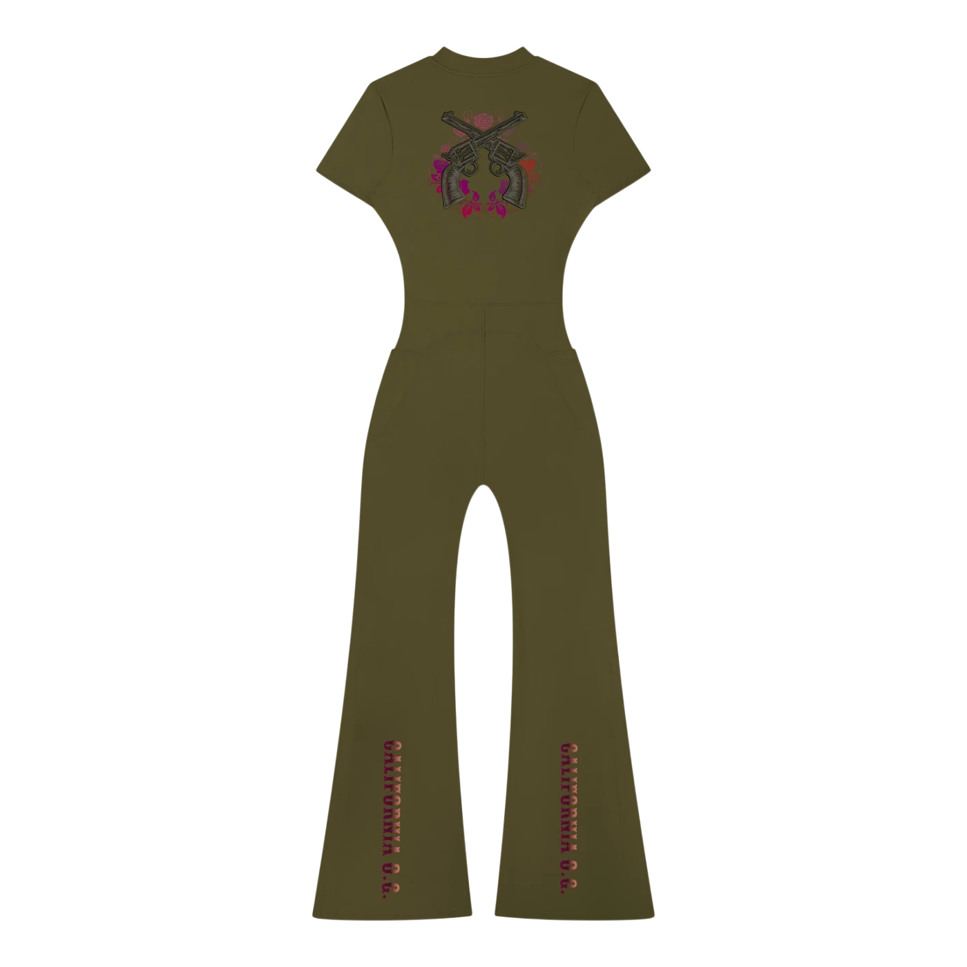 Women’s Tight Flared Leg Quarter-Zip Jumpsuit