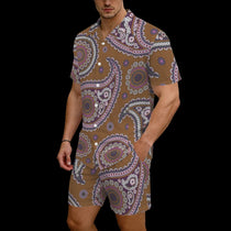 Paisley Men's Hawaiian Shirt & Shorts Set