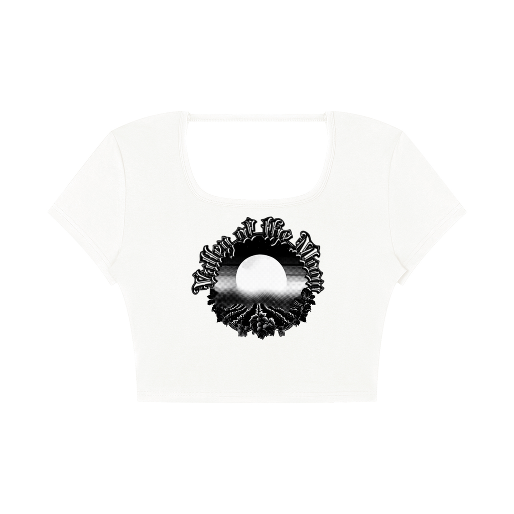 Valley of the Moon Gothic Graffitti Women's Square Neck Crop T-Shirt
