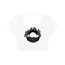 Valley of the Moon Gothic Graffitti Women's Square Neck Crop T-Shirt