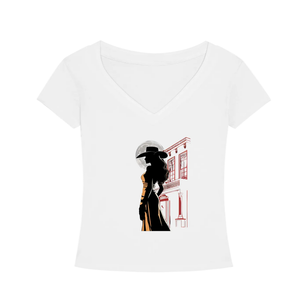 Saloon Silhouette V-Neck T-Shirt