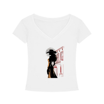 Saloon Silhouette V-Neck T-Shirt