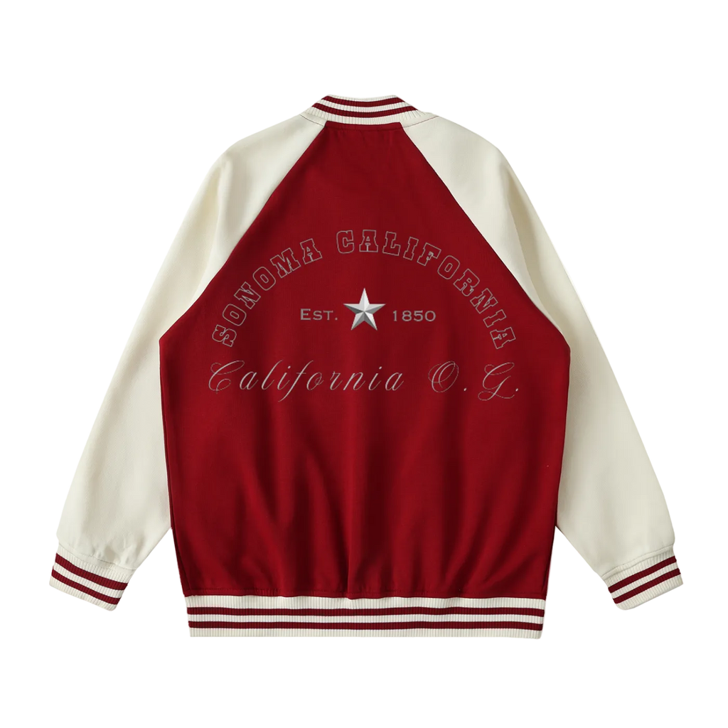 Sonoma California O.G. Collegiate Two Tone Raglan Sleeve Varsity Jacket
