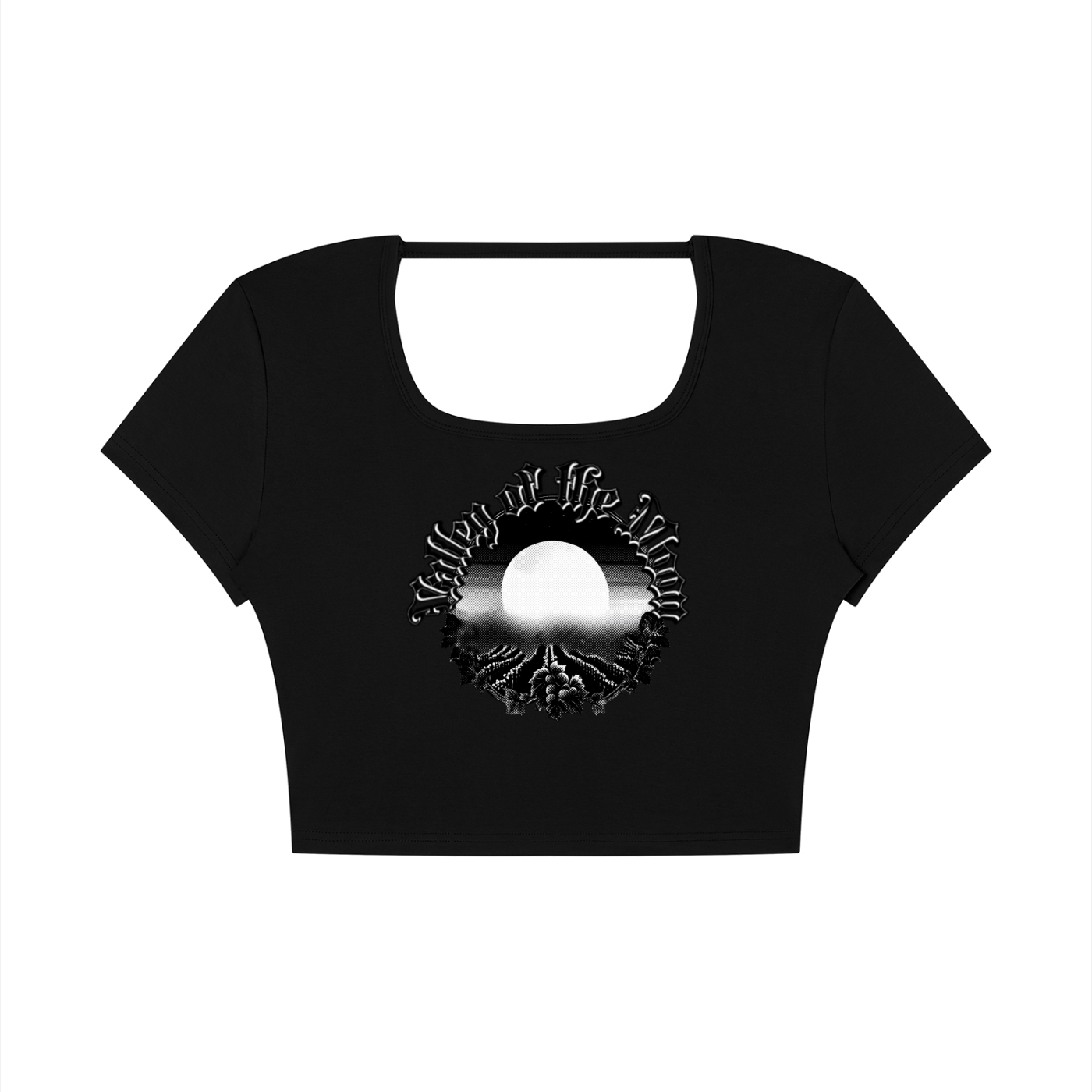 Valley of the Moon Gothic Graffitti Women's Square Neck Crop T-Shirt Main image