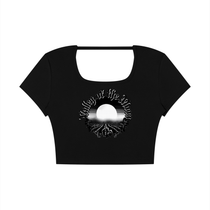 Valley of the Moon Gothic Graffitti Women's Square Neck Crop T-Shirt