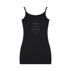 Sonoma County Emblem Black on Black Spaghetti Strap Mini Dress