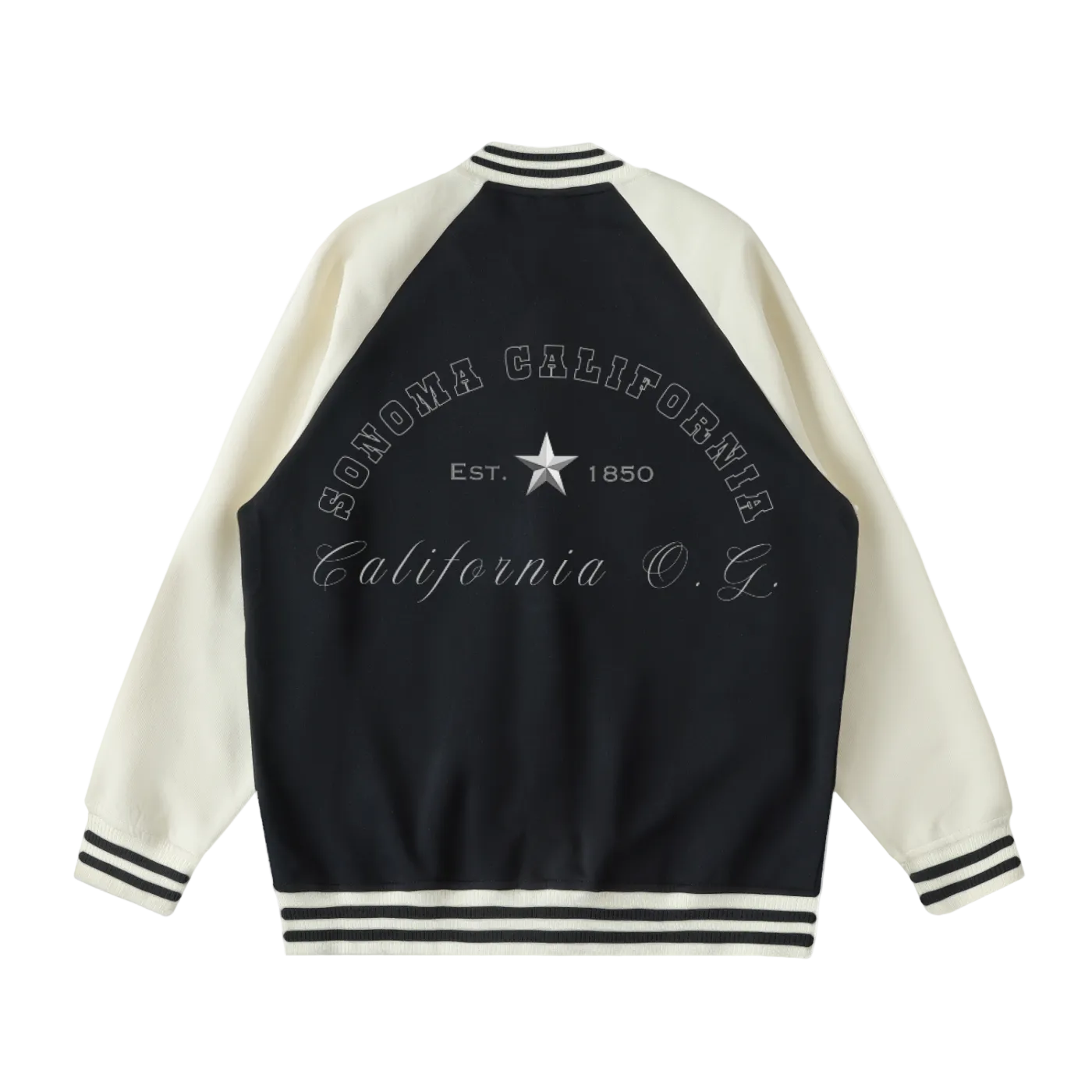 Sonoma California O.G. Collegiate Two Tone Raglan Sleeve Varsity Jacket Secondary image