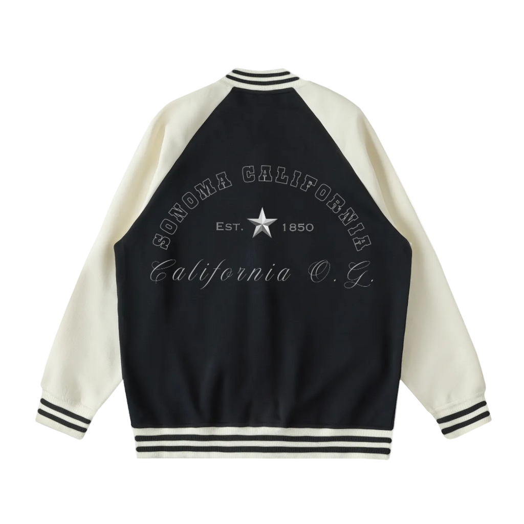 Sonoma California O.G. Collegiate Two Tone Raglan Sleeve Varsity Jacket