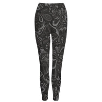 Gray Paisley Women's High-Waist Leggings