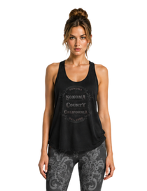 Sonoma County Emblem Knot Back Tank