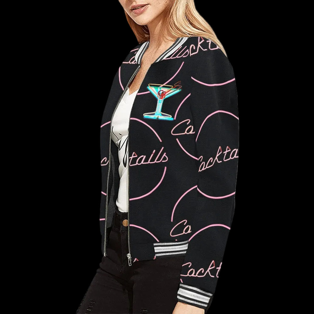 Pink Lady Cocktail Bomber Jacket