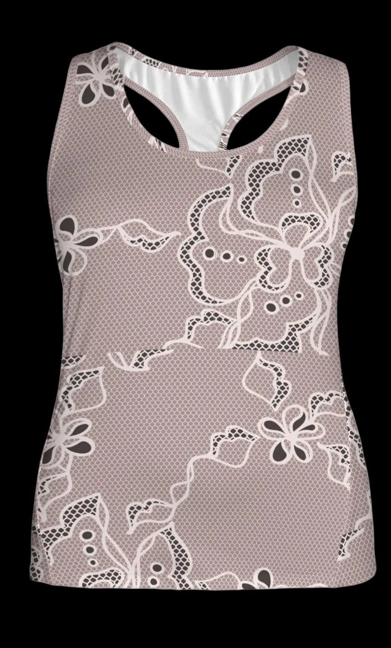 Rose Lace Women's Racerback Sports Top