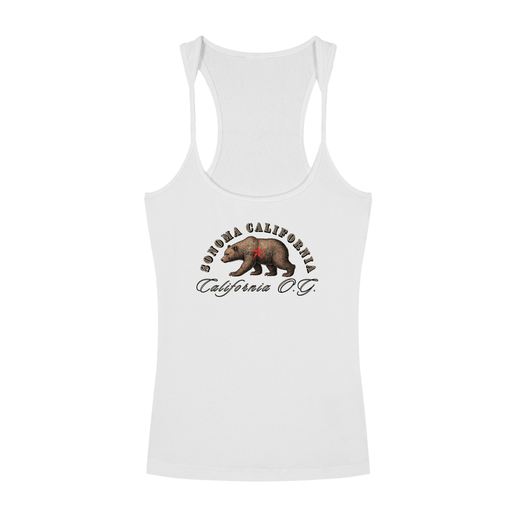 California O.G. Bear  Ribbed Racerback Tank Top