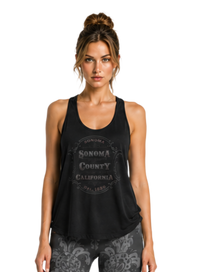 Sonoma County Emblem Knot Back Tank