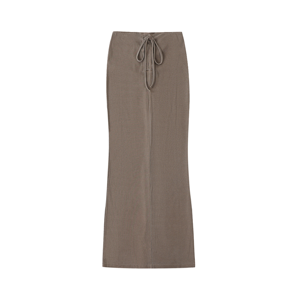 Drawstring Maxi Skirt