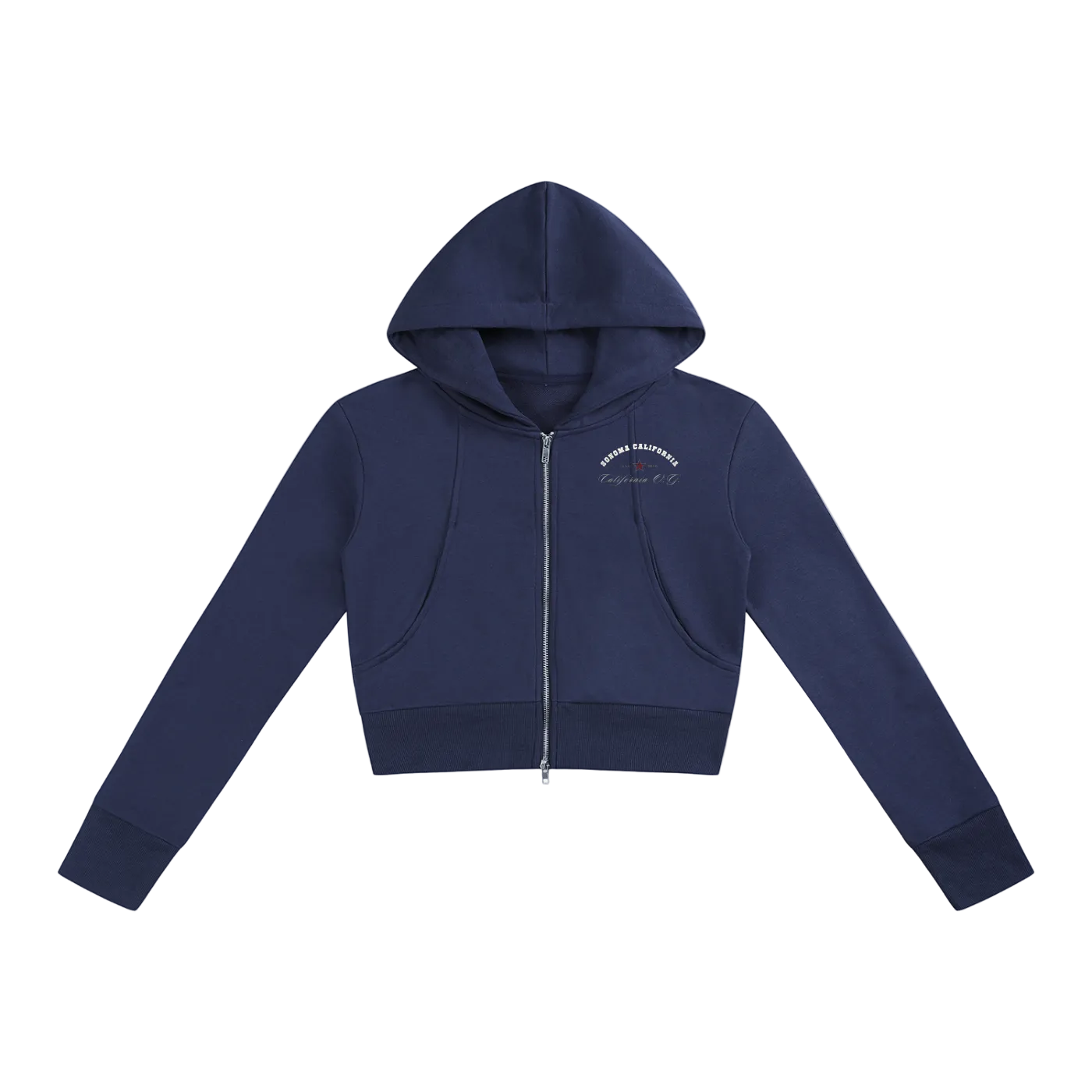California O.G. Collegiate Women’s Slim Crop Full Zip Hoodie
