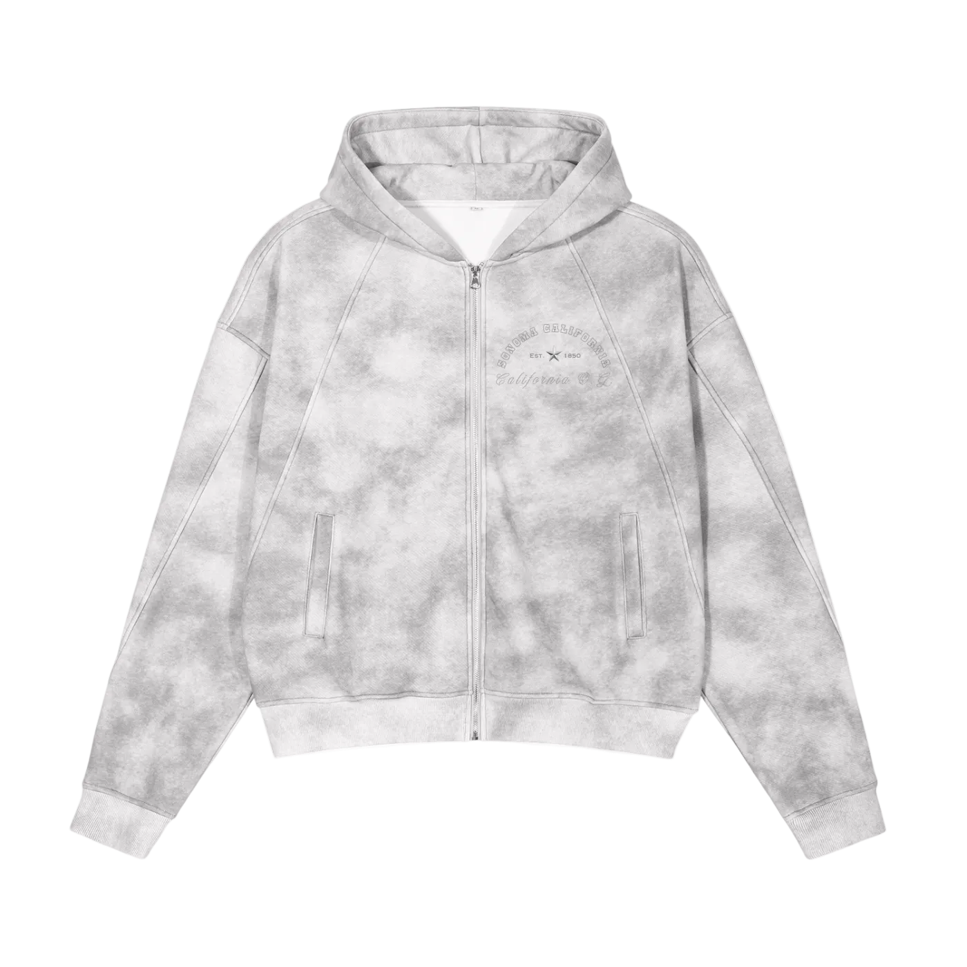 California O.G. Men's Dirty Washed Zip-Up Fleece Hoodie Main image