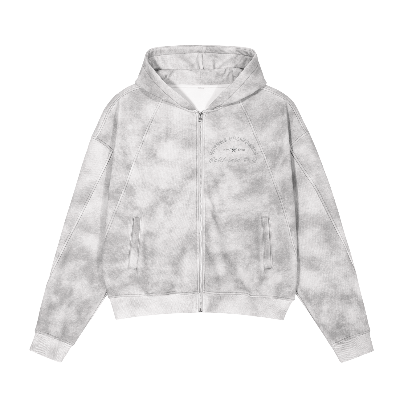 California O.G. Men's Dirty Washed Zip-Up Fleece Hoodie Main image