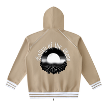 Striped Trim Zip-Up Hoodie