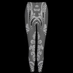 Grey Lace Print Women's High-Waist Legging