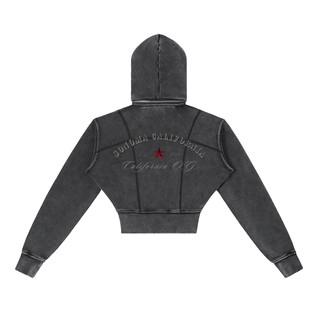 California O.G. Vintage Wash Cropped Women's Hoodie