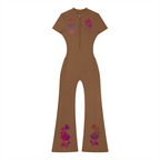 Women’s Tight Flared Leg Quarter-Zip Jumpsuit